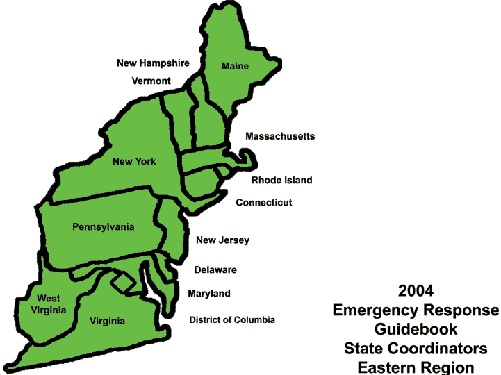 Map of the United State's eastern region