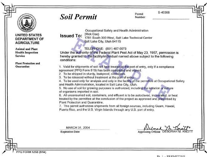 Soil Permit Example