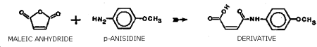 Derivatization reaction between maleic anhydride and p-anisidine