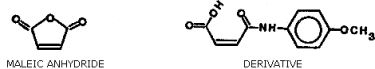 Structure of maleic anhydride and of the p-anisidine derivative of maleic anhydride